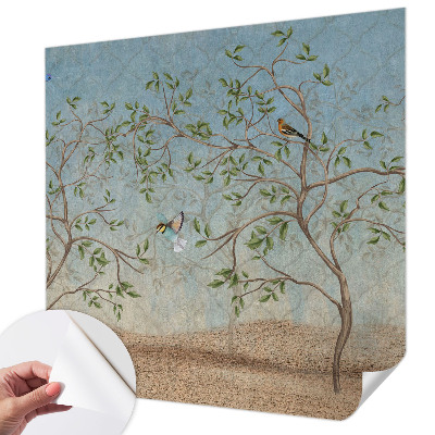 Selbstklebende Fototapete fürs Schlafzimmer Vögel in den Bäumen