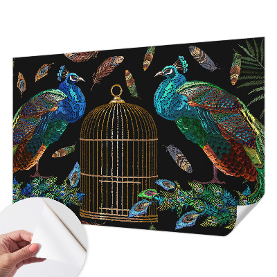 Selbstklebende Fototapete für die Wand Pfauenbild