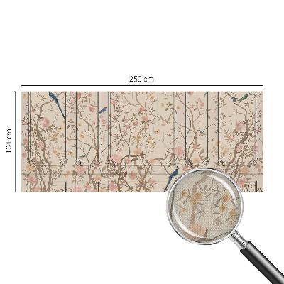 Motivtapete fürs Wohnzimmer Vögel und Blumen