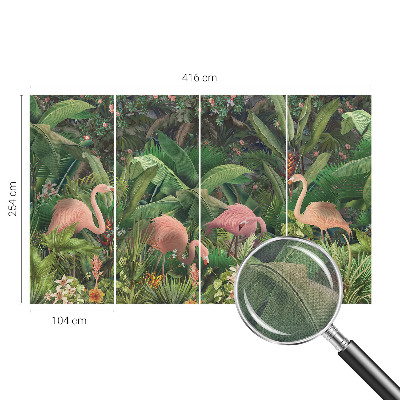 3D-Fototapete fürs Schlafzimmer Rosa Flamingos