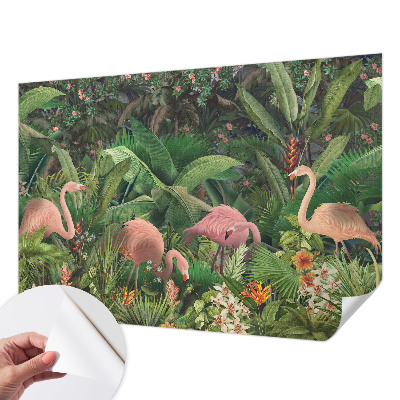 3D-Fototapete fürs Schlafzimmer Rosa Flamingos