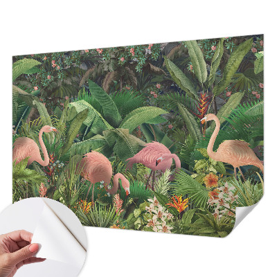 3D-Fototapete fürs Schlafzimmer Rosa Flamingos