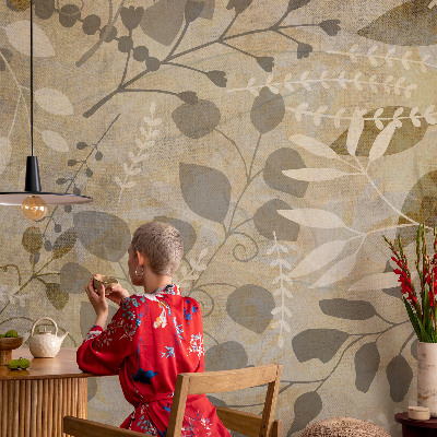 Selbstklebende Fototapete für die Wand Zweigblätter