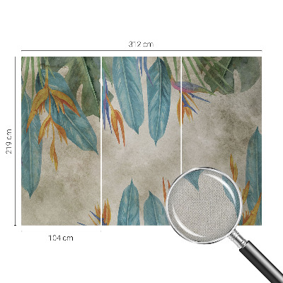 Selbstklebende Fototapete fürs Schlafzimmer Tropische Blumen