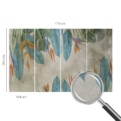 Selbstklebende Fototapete fürs Schlafzimmer Tropische Blumen