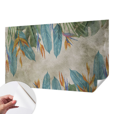 Selbstklebende Fototapete fürs Schlafzimmer Tropische Blumen