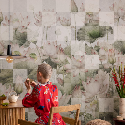 Selbstklebende Fototapete Lotusmuster