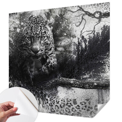 Selbstklebende Fototapete fürs Wohnzimmer Abstrakte Leoparden