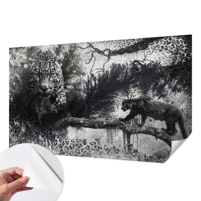 Selbstklebende Fototapete fürs Wohnzimmer Abstrakte Leoparden