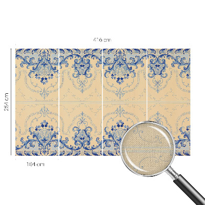 Selbstklebende Fototapete fürs Kinderzimmer Blaue Ornamente