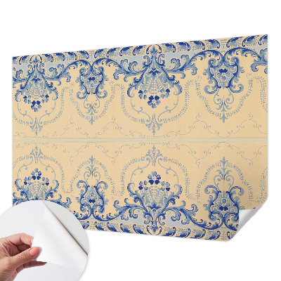 Selbstklebende Fototapete fürs Kinderzimmer Blaue Ornamente