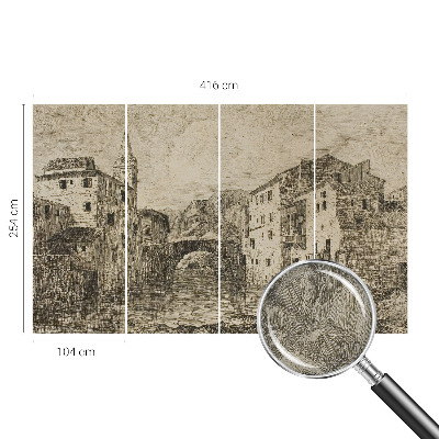 Fototapete in 3D-Optik Stadtpanorama