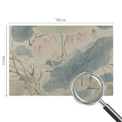 3D-Fototapete fürs Wohnzimmer Lotusblätter