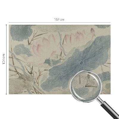 3D-Fototapete fürs Wohnzimmer Lotusblätter