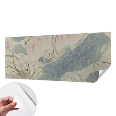 3D-Fototapete fürs Wohnzimmer Lotusblätter