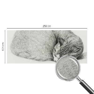 Selbstklebende Fototapete Zusammengerollte Katze