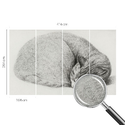 Selbstklebende Fototapete Zusammengerollte Katze