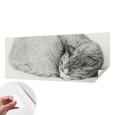 Selbstklebende Fototapete Zusammengerollte Katze