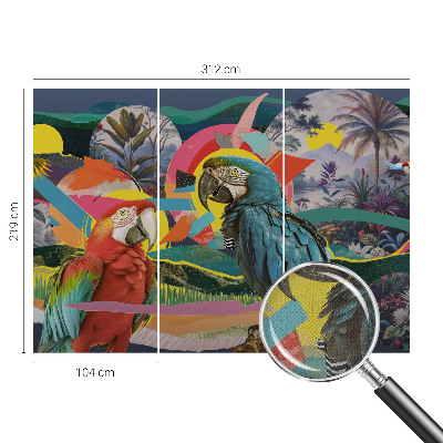 Motivtapete fürs Wohnzimmer Exotische Vögel