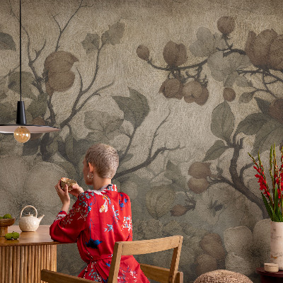 3D-Fototapete fürs Wohnzimmer Blumenschönheit