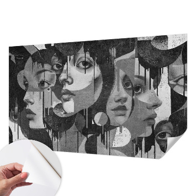 Vintage tapete Frauengesichter