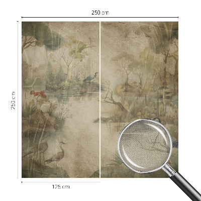 Selbstklebende Fototapete fürs Schlafzimmer Waldszene