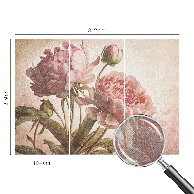 Selbstklebende Fototapete fürs Kinderzimmer Zarte Pfingstrosen