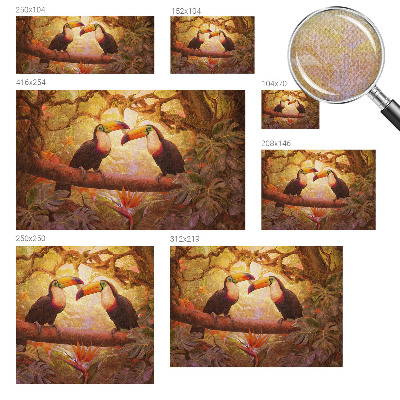 3D-Fototapete fürs Wohnzimmer Bunte Tukane