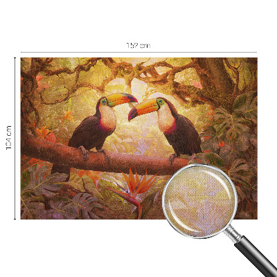 3D-Fototapete fürs Wohnzimmer Bunte Tukane