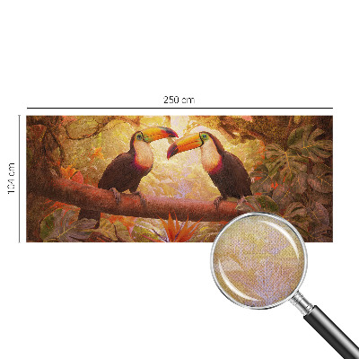 3D-Fototapete fürs Wohnzimmer Bunte Tukane