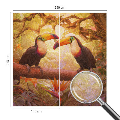 3D-Fototapete fürs Wohnzimmer Bunte Tukane