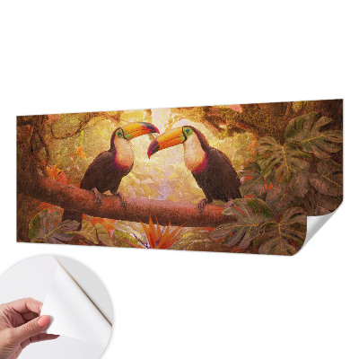 3D-Fototapete fürs Wohnzimmer Bunte Tukane