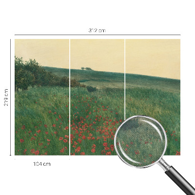 Hochwertige Bildtapete Mohnfelder