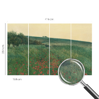 Hochwertige Bildtapete Mohnfelder