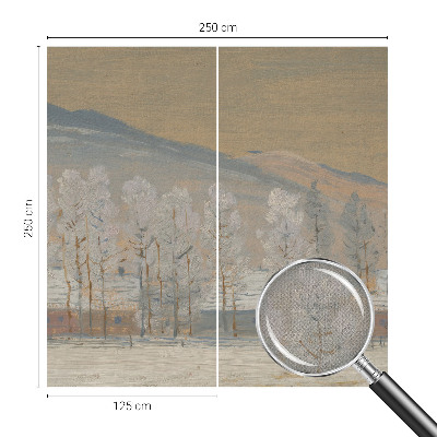 Selbstklebende Fototapete fürs Schlafzimmer Winterlandschaft