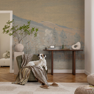 Selbstklebende Fototapete fürs Schlafzimmer Winterlandschaft