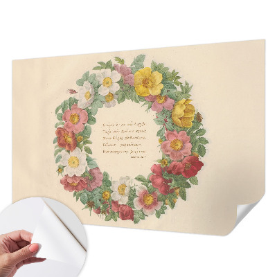 Hochwertige Bildtapete Blumenkranz