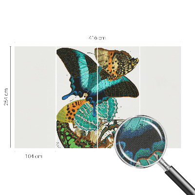 Vintage tapete Bunte Schmetterlinge