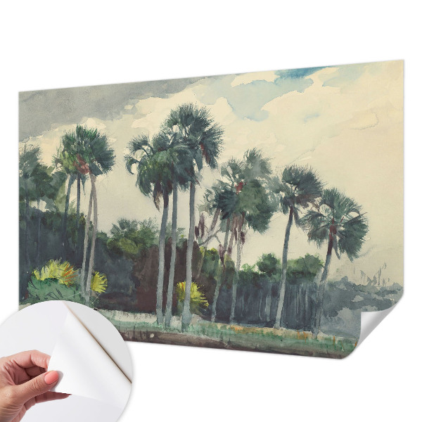 Selbstklebende Fototapete fürs Schlafzimmer Exotische Palmen