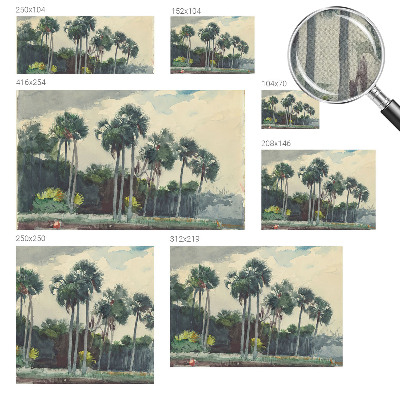 Selbstklebende Fototapete fürs Schlafzimmer Exotische Palmen