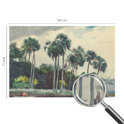 Selbstklebende Fototapete fürs Schlafzimmer Exotische Palmen