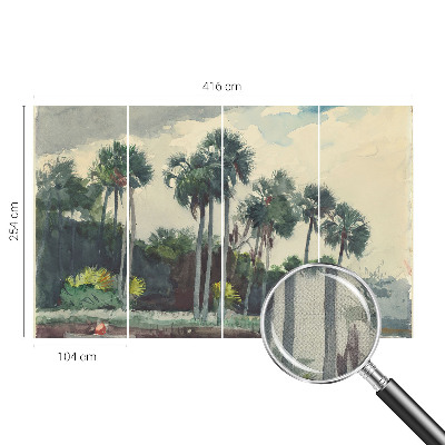 Selbstklebende Fototapete fürs Schlafzimmer Exotische Palmen