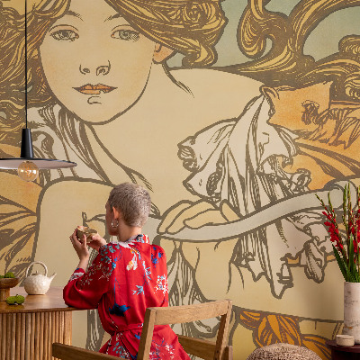 3D-Fototapete fürs Wohnzimmer Frühlingseleganz