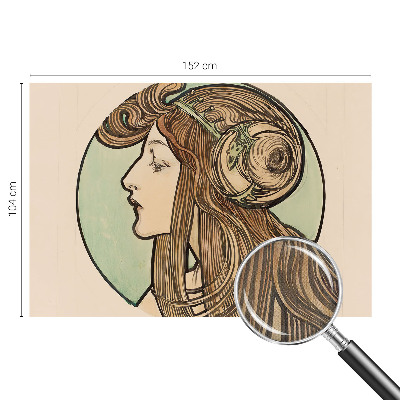 3D-Fototapete fürs Schlafzimmer Jugendstilporträt