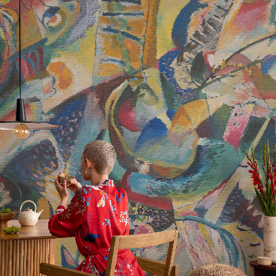 Selbstklebende Fototapete fürs Wohnzimmer Farbenfrohe abstrakte