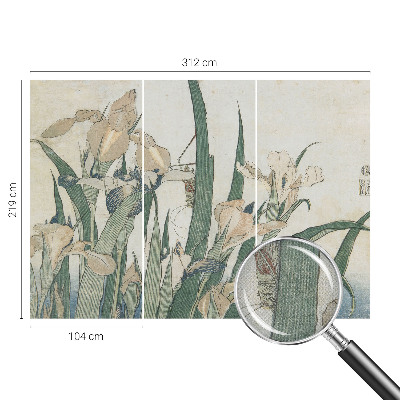 3D-Fototapete fürs Schlafzimmer Zarte Schwertlilien