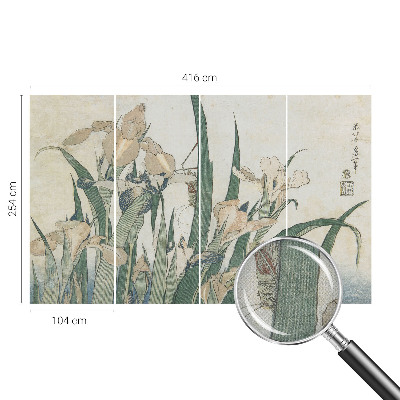 3D-Fototapete fürs Schlafzimmer Zarte Schwertlilien