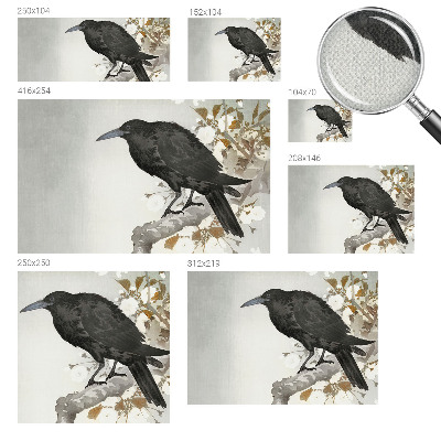 3D-Fototapete Rabe in den Blumen