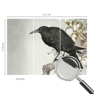 3D-Fototapete Rabe in den Blumen