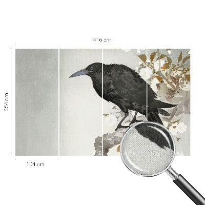 3D-Fototapete Rabe in den Blumen